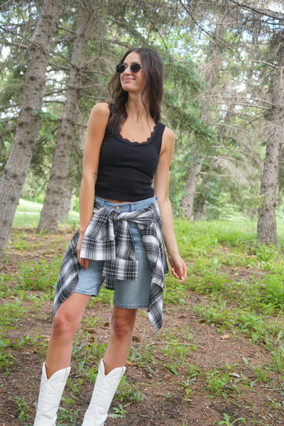 Black Lace Trim Tank