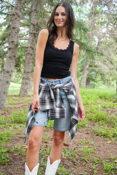 Black Lace Trim Tank