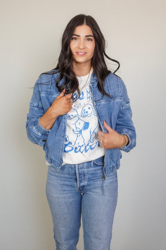 Annie Denim Bomber- Shop Teach