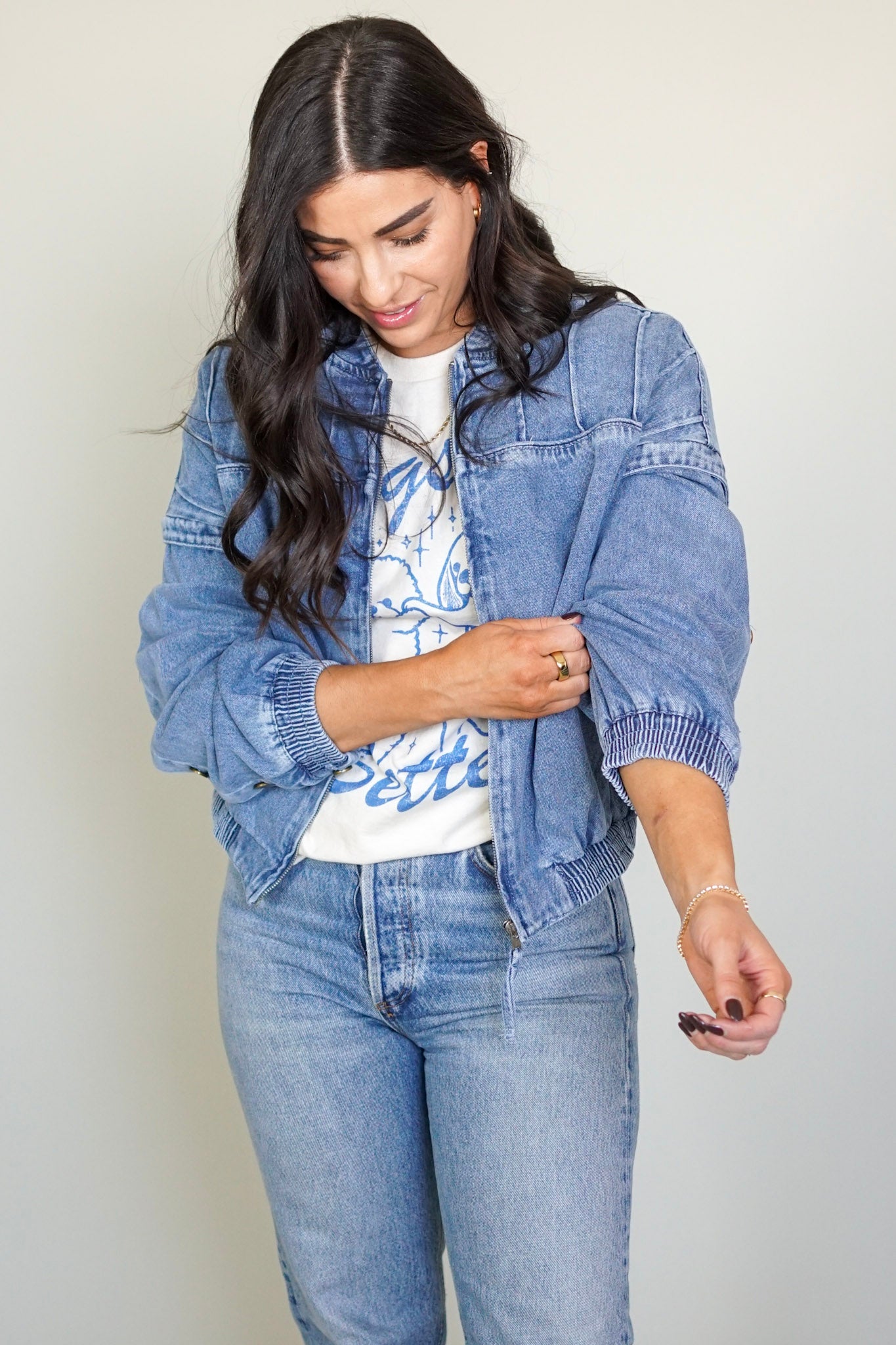 Annie Denim Bomber- Shop Teach