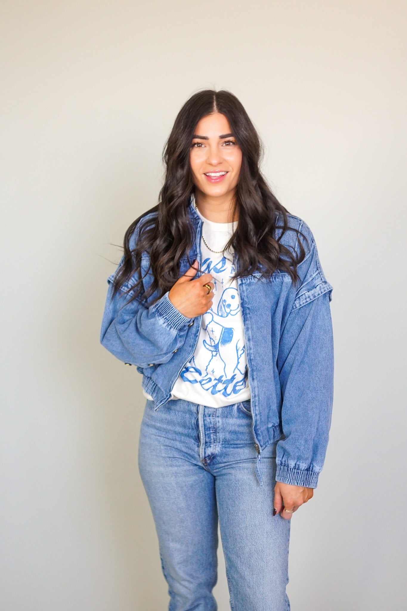 Annie Denim Bomber- Shop Teach