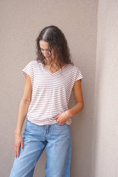 Vida Striped Tee- Only