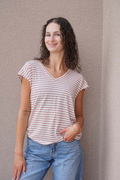 Vida Striped Tee- Only