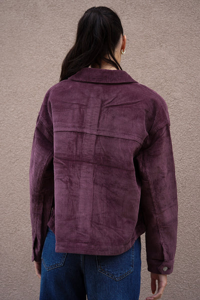 Jamie Corduroy Jacket-Wine- Vero Moda