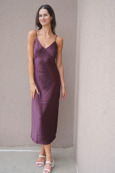 Cherry Satiny Slip Dress