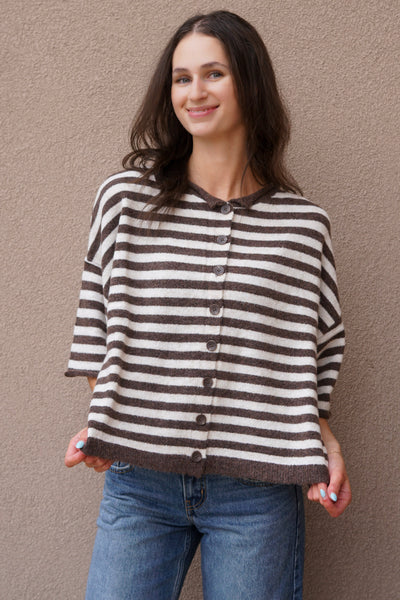 Georgia Stripe Short Sleeve Cardi