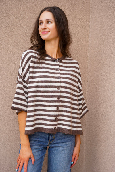 Georgia Stripe Short Sleeve Cardi