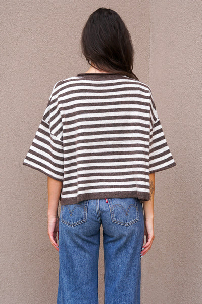 Georgia Stripe Short Sleeve Cardi