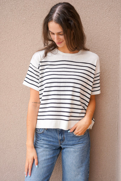 Riley Stripe Top- Blk Stripe