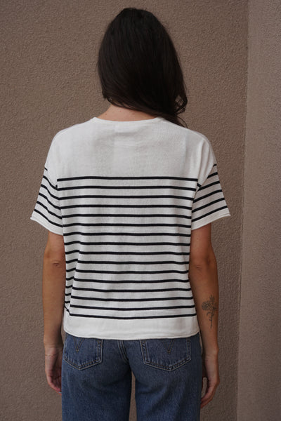 Riley Stripe Top- Blk Stripe