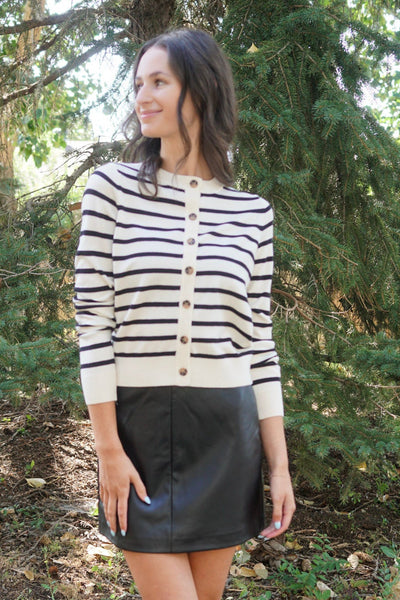 Saba Striped Cardigan-Vero Moda - Uforia Muse 