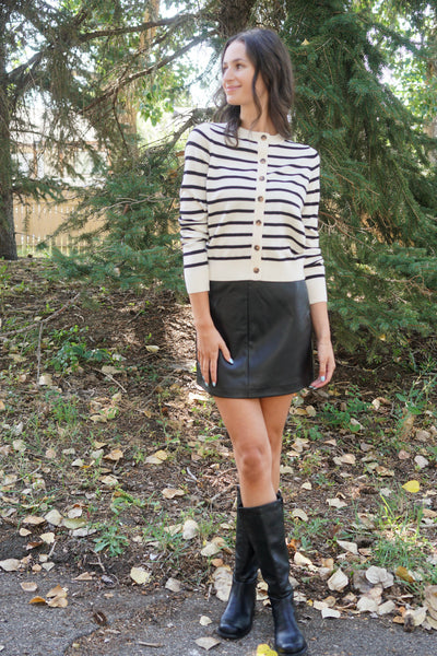 Niella Faux Leather Skirt-Black-Only