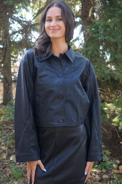 Luana Bomber Shacket-Black- Vero Moda