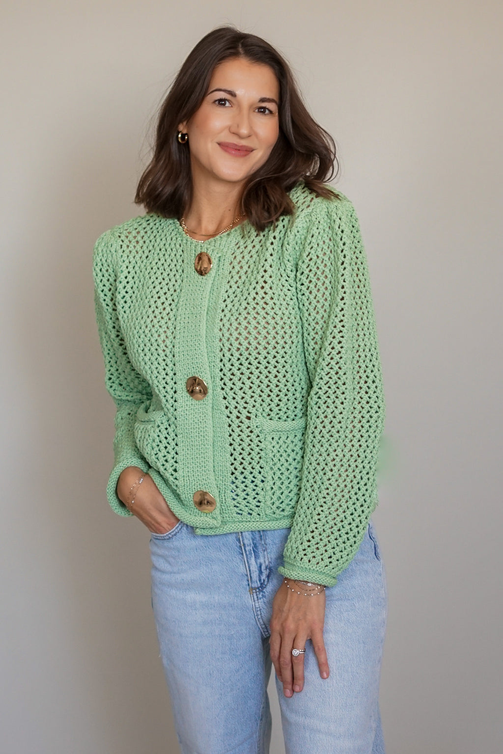 Lime Cardigan