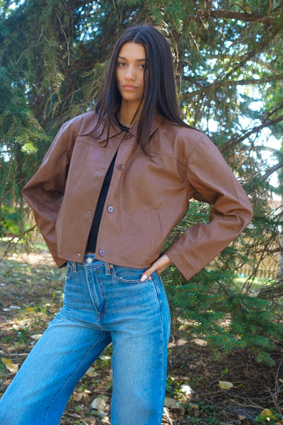 Luana Bomber Shacket- Brown- Vero Moda
