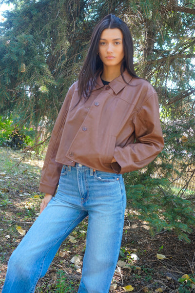 Luana Bomber Shacket- Brown- Vero Moda