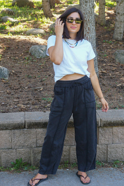 Stanford Barrel Sweatpant-Black-Shop Teach