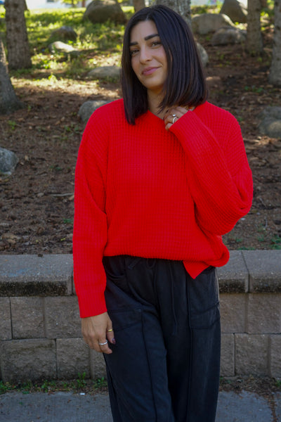 Campus Sweater - Bright Red - Shop Teach