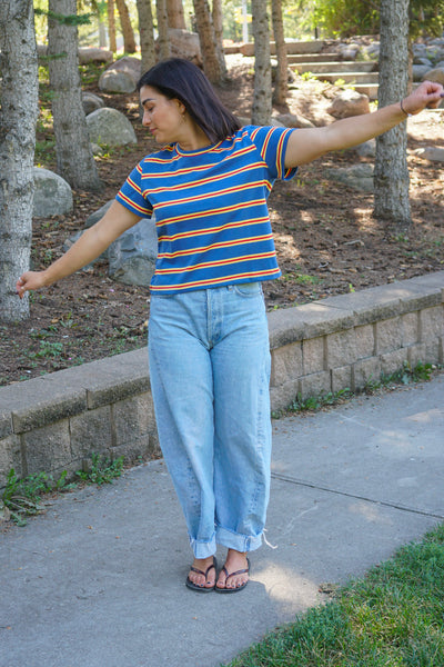 Varsity Multi-stripe Tee- Shop Teach