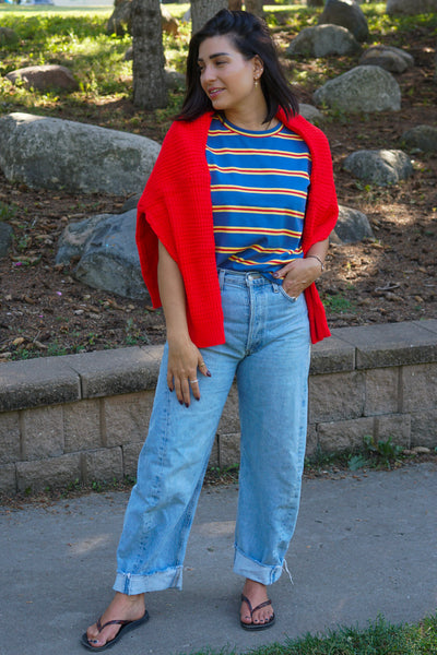 Varsity Multi-stripe Tee- Shop Teach