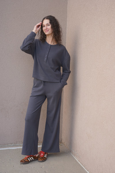 Henry Waffle Pant-Coal-Rd Style