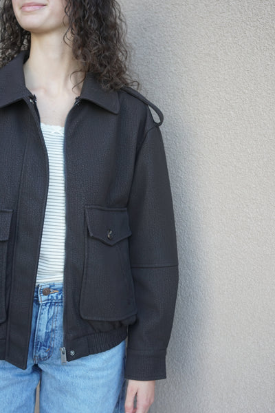 Mikaya Vegan Leather Bomber w/ Removable Fur- RD Style