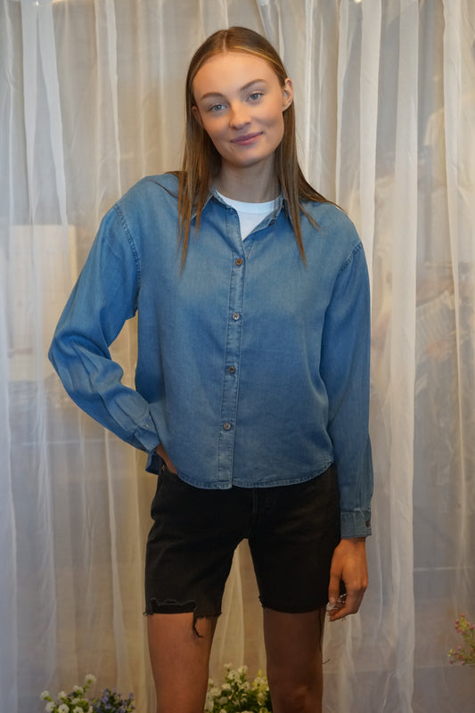 Charis Shirt-Med Blue- Only