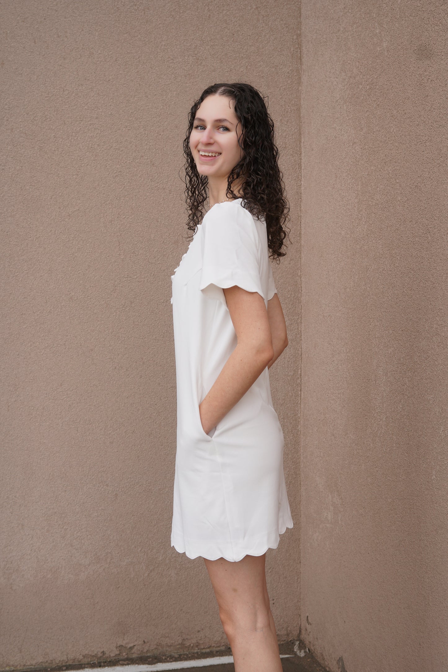 Zelda Bow Dress - White - She & Sky