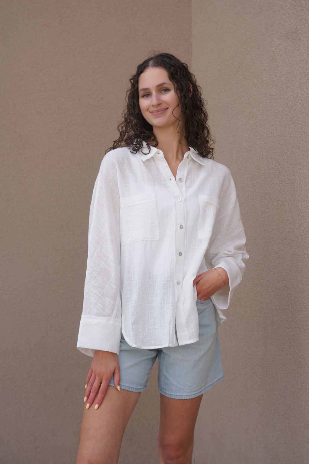 Dolman Slv Gauze Shirt