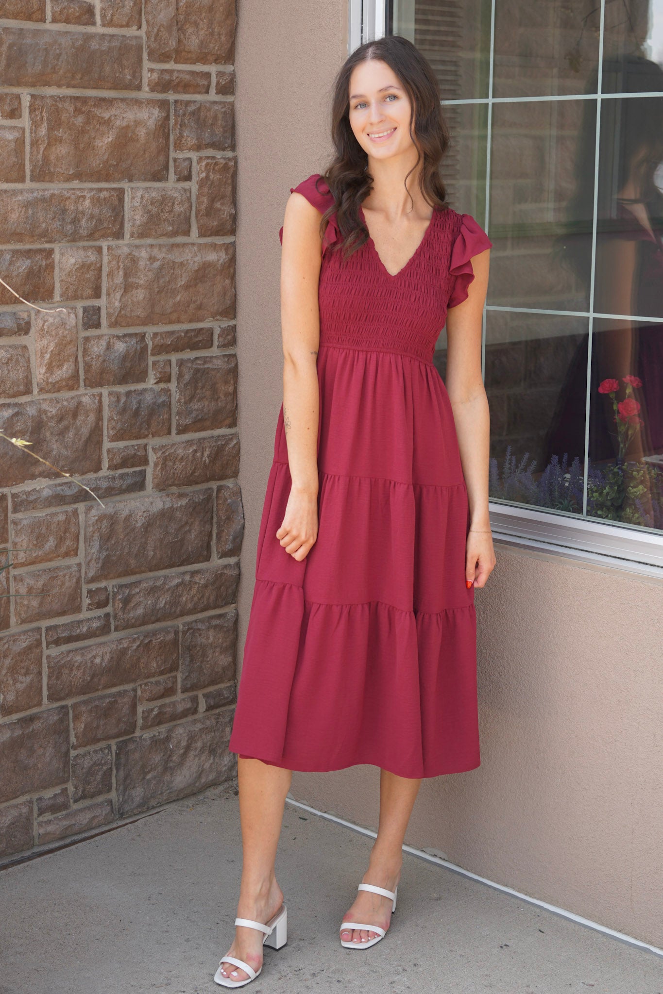 Flutter Sleeve Midi Dress - 2 colours