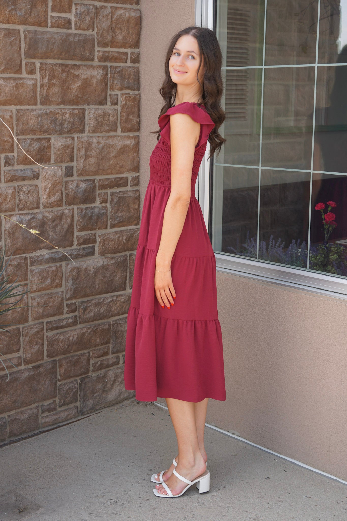 Flutter Sleeve Midi Dress - 2 colours