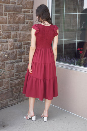 Flutter Sleeve Midi Dress - 2 colours