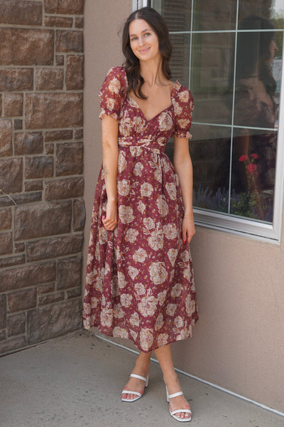 Fiona Floral Midi Dress - Uforia Muse 