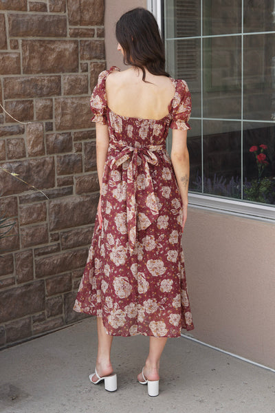 Fiona Floral Midi Dress - Uforia Muse 