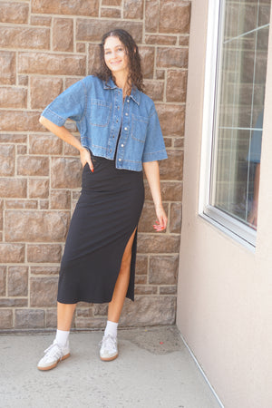 Cleo Crop Denim Shirt-Only