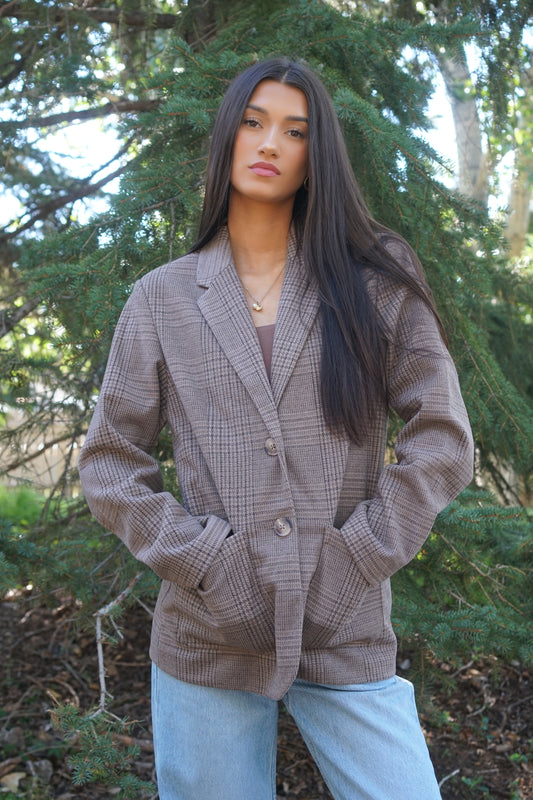 Sapphira Tweed Blazer- Gentle Fawn