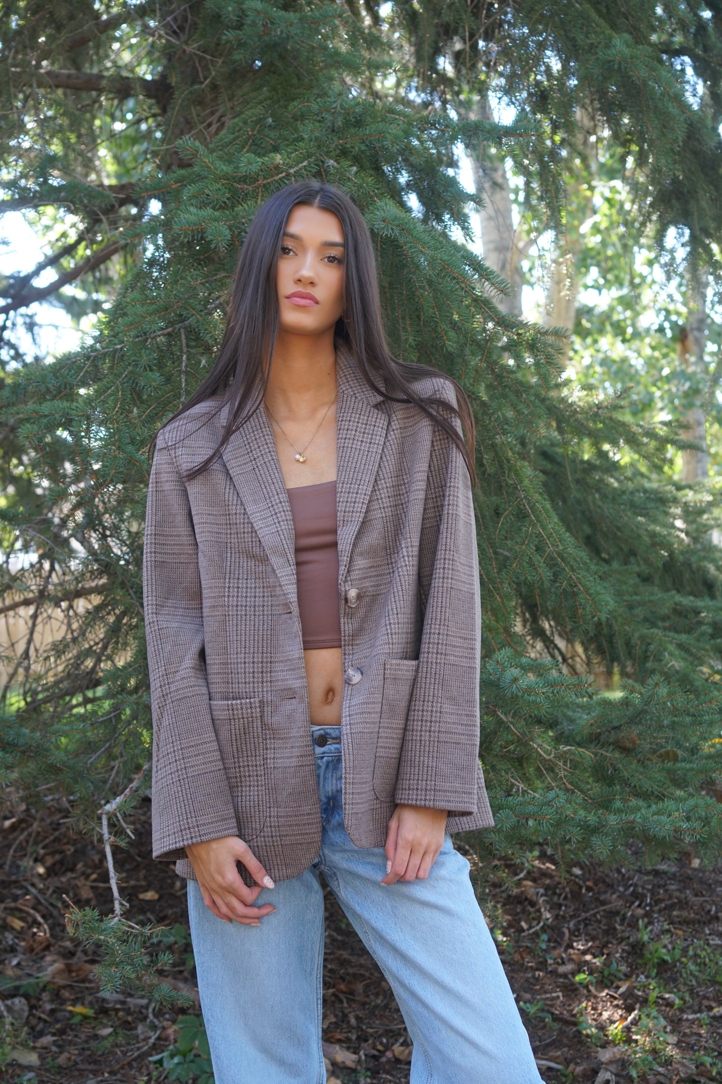Sapphira Tweed Blazer- Gentle Fawn