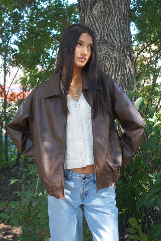 Jax Bomber Jacket- Brown