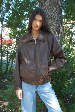 Jax Bomber Jacket- Brown