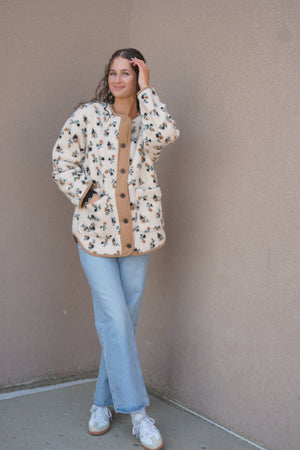 Sophia Sherpa Button Jacket- Rd Style