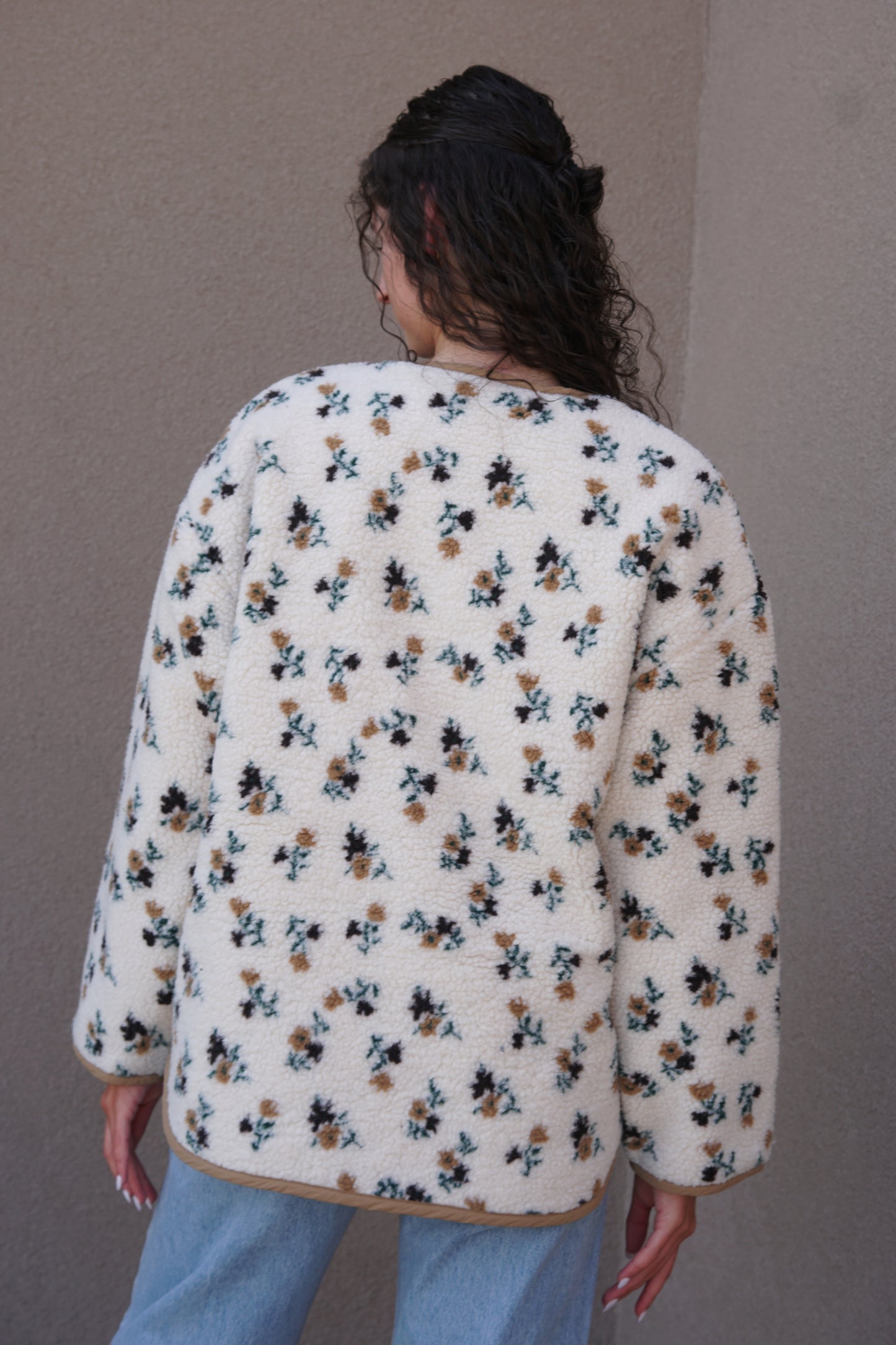 Sophia Sherpa Button Jacket- Rd Style