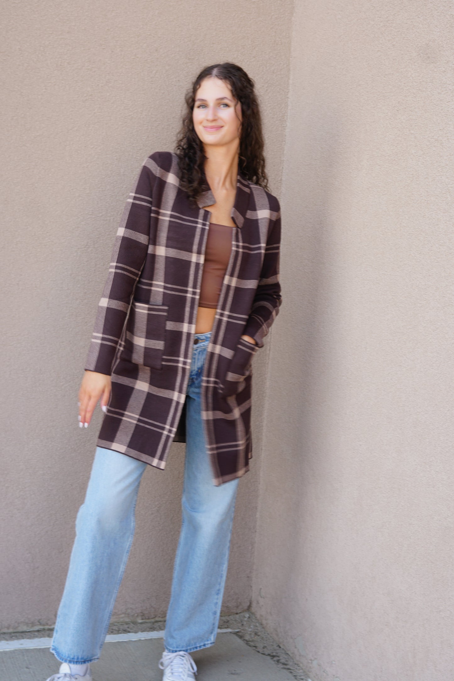 Harmon Cardigan-Brown-Pink Martini