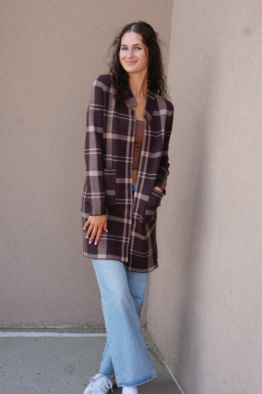 Harmon Cardigan-Brown-Pink Martini
