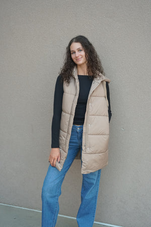 Asta Puffer Vest-Mink- Only