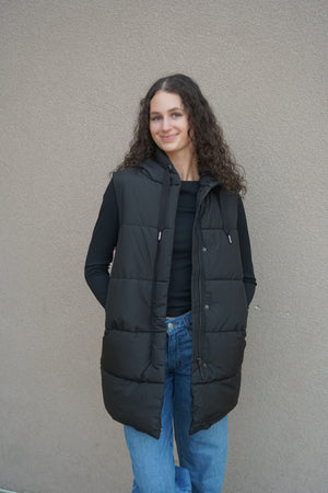 Asta Puffer Vest-Blk- Only