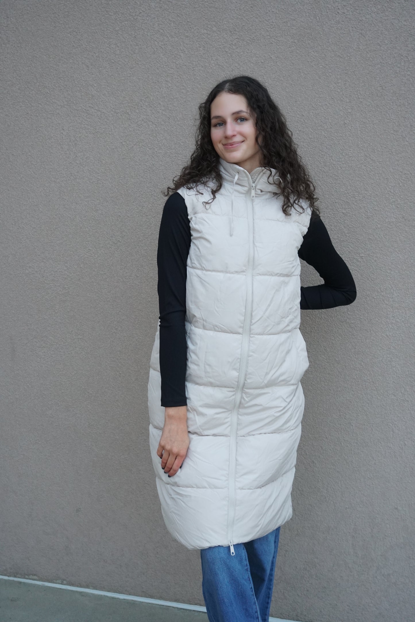 Liganne Puff Vest-Stone-Vero Moda