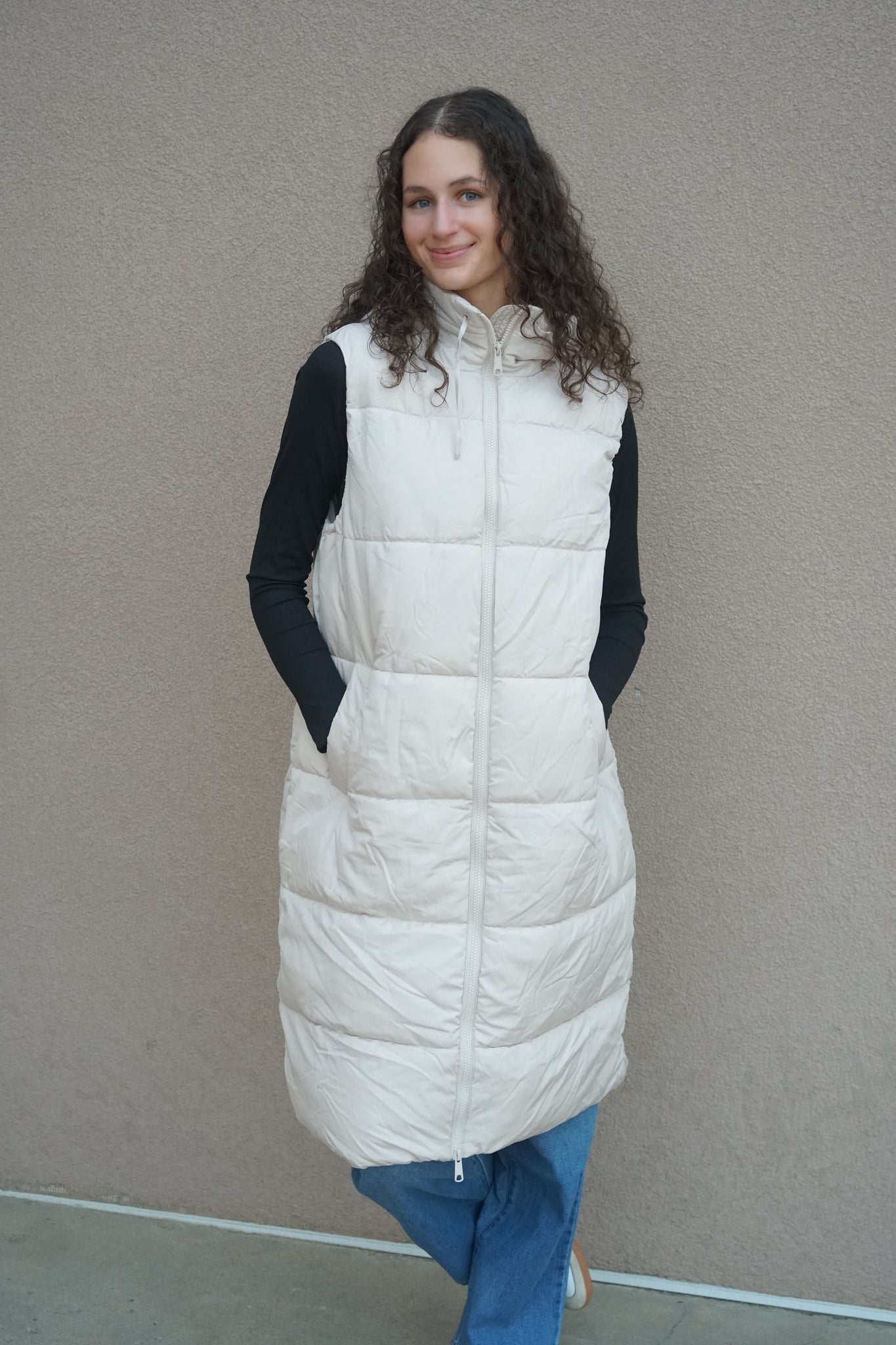 Liganne Puff Vest-Stone-Vero Moda