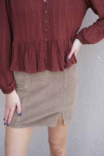 Global Cord Skirt-3 Colours- Only - Uforia Muse 
