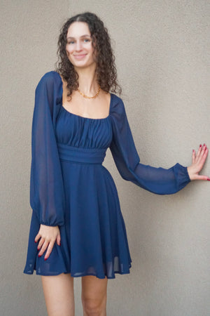 Southern Charm Dress-Navy
