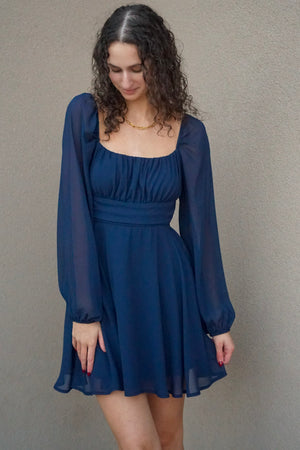 Southern Charm Dress-Navy